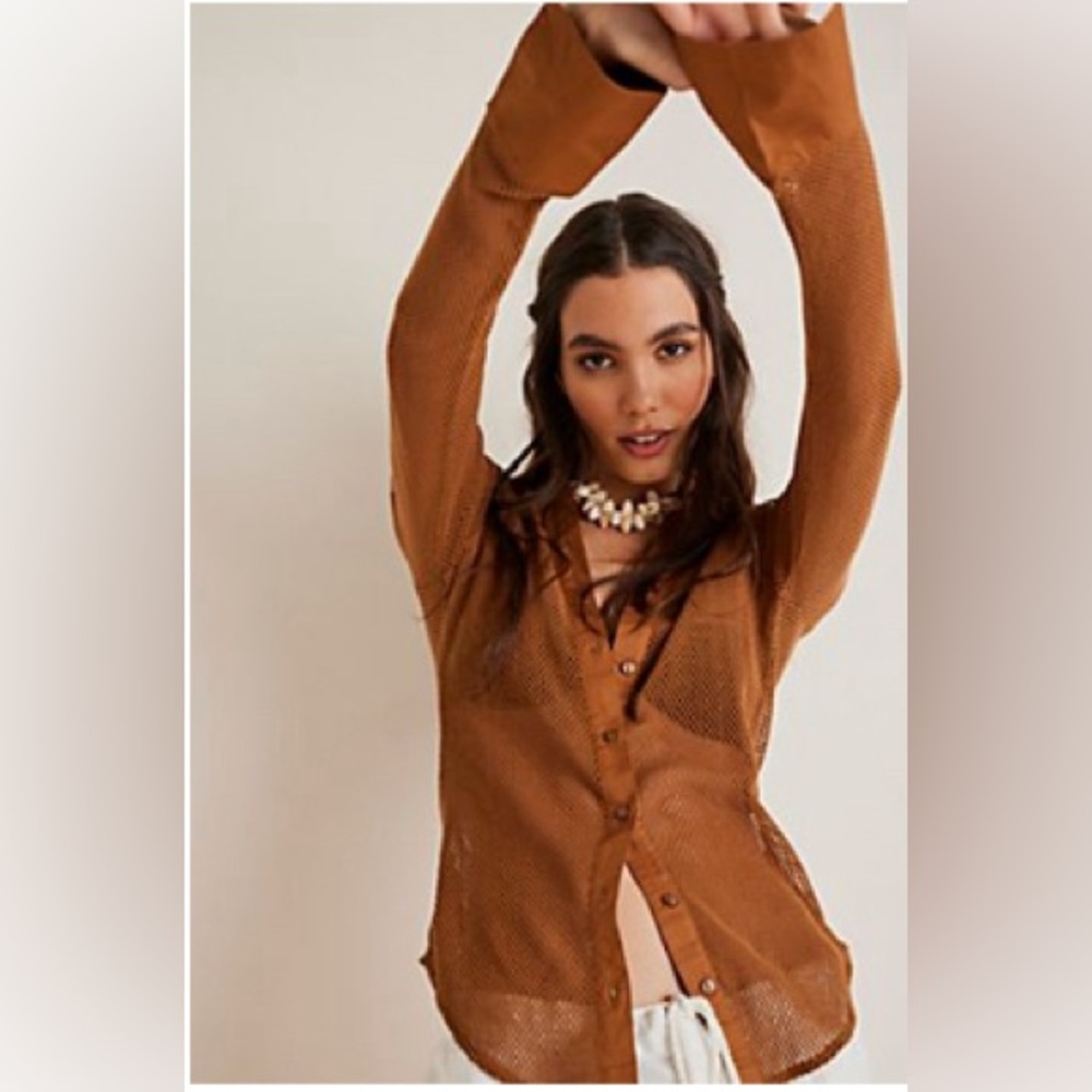 Free People Siggi Button Down Top NWT M